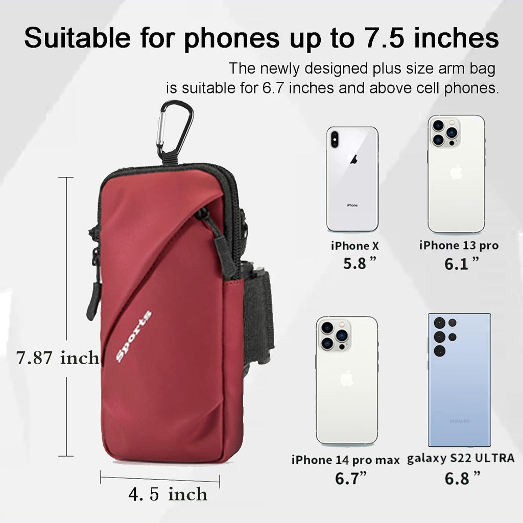 Cell Phone Holder Arm Band, Small Crossbody Shoulder Holsters Bag with Armband, Fits iPhone and All Cell Phones, Use