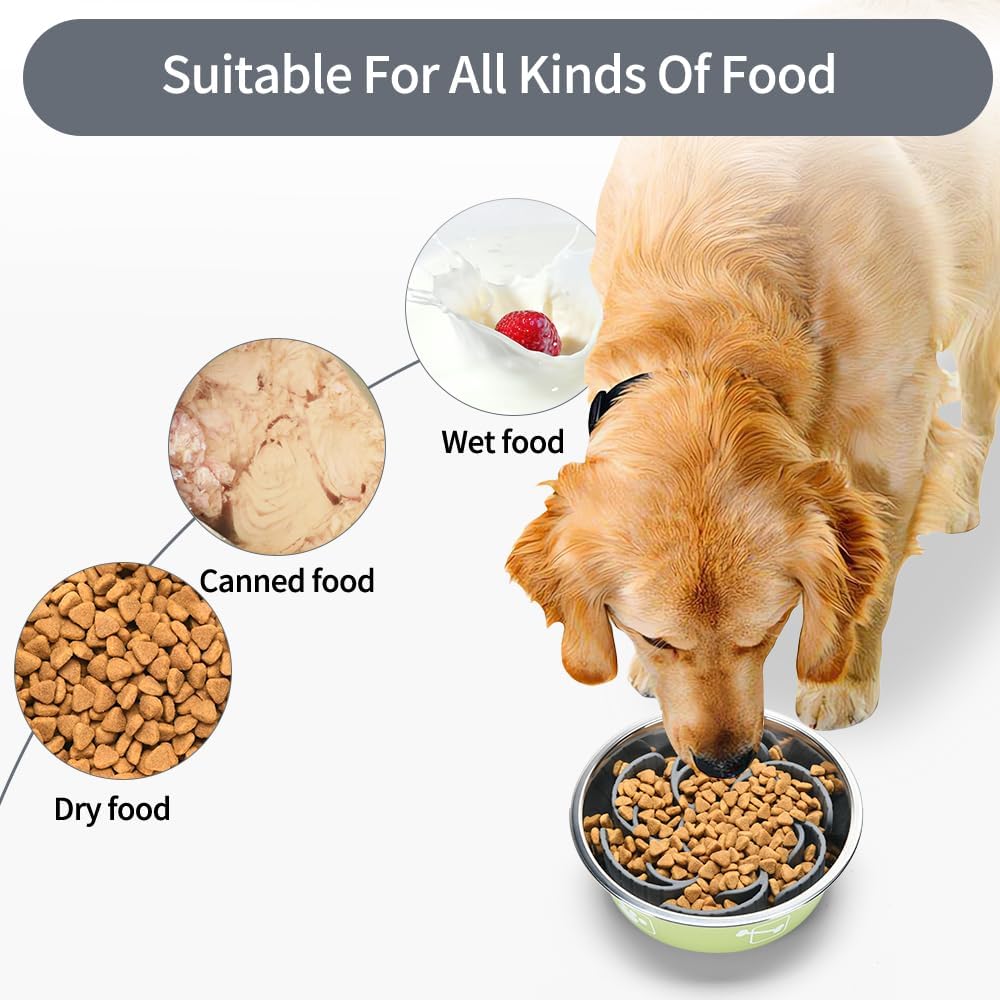 Slow Feeder Dog Bowls Insert,Third Generation upgradedSuper Firm Eating Bowl（Cuttable） for Large Breed and Medium