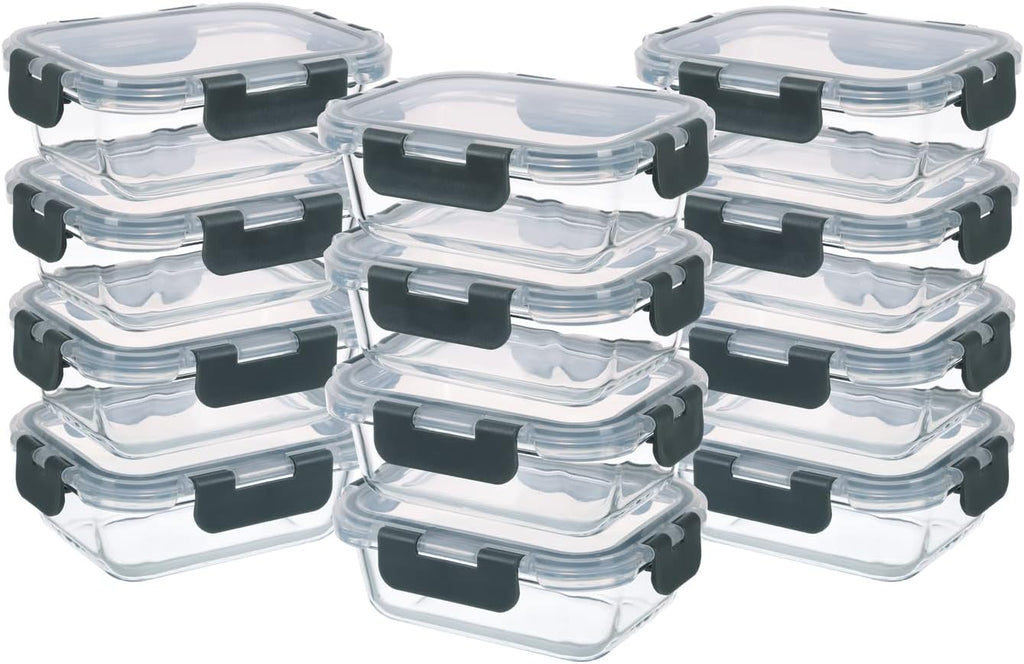 24-Piece Small Glass Food Storage Containers with Lids Airtight, 1.5 Cup Meal Prep Containers Set