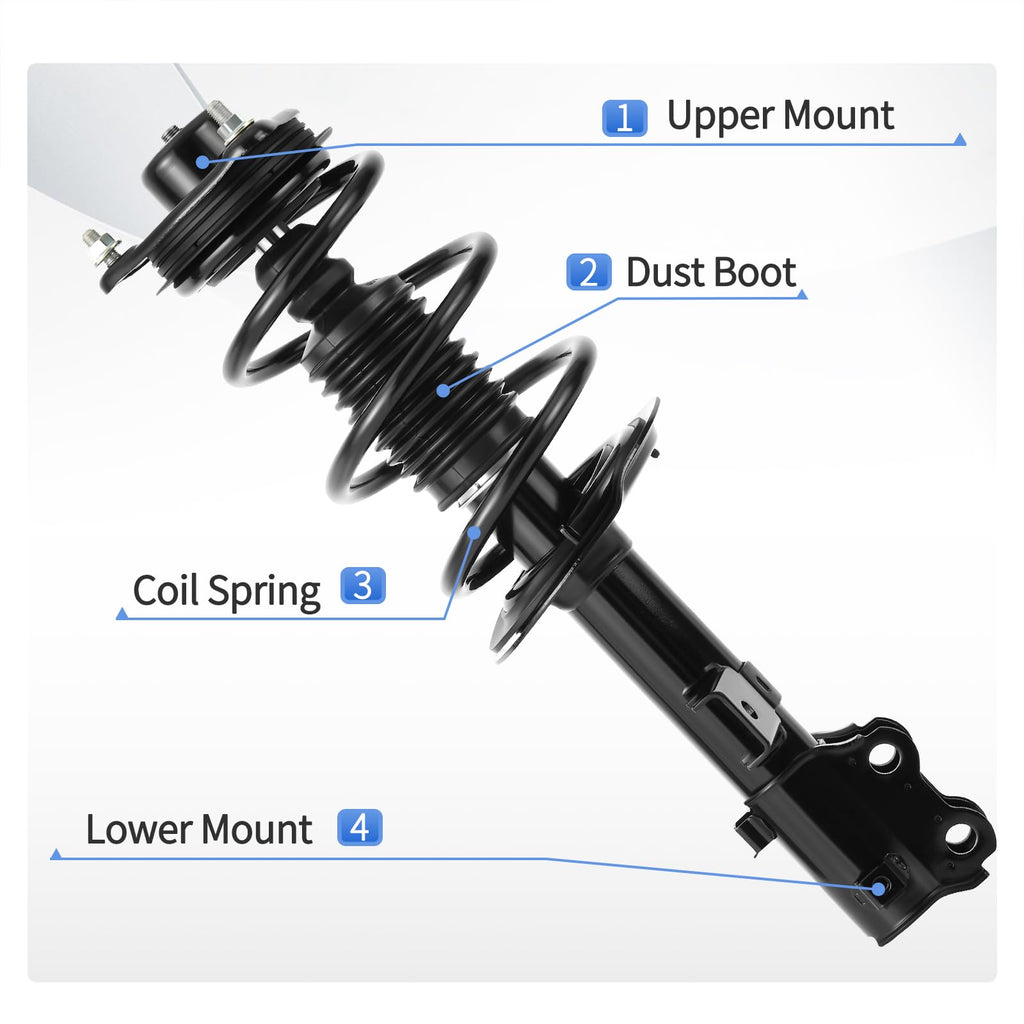 YITAMOTOR Front Complete Struts Shocks Compatible with 2011-2014 Sonata