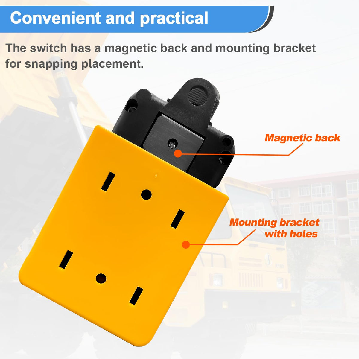 mxuteuk 4 Wire Dump Trailer Remote Control Switch 12V DC Up Down Push Button Switch for Double Acting Hydraulic Pump Lift Winch Dump Bed G018-4W