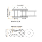 uxcell 10Pcs #35 Chain Master Connector Link Roller 3/8" Pitch Stainless Steel Standard Connecting Split Links for 06C Chain