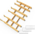 Bamboo Drawer Dividers with Inserts and Labels, Kitchen Adjustable Drawer Organizers, Expandable Organization for