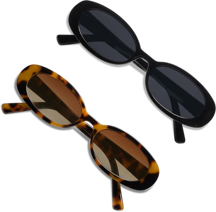 Polarized Retro Oval Sunglasses for Women Men Small 90s VL9580 | Narrow Trendy Vintage Shades for Everyday Outfits