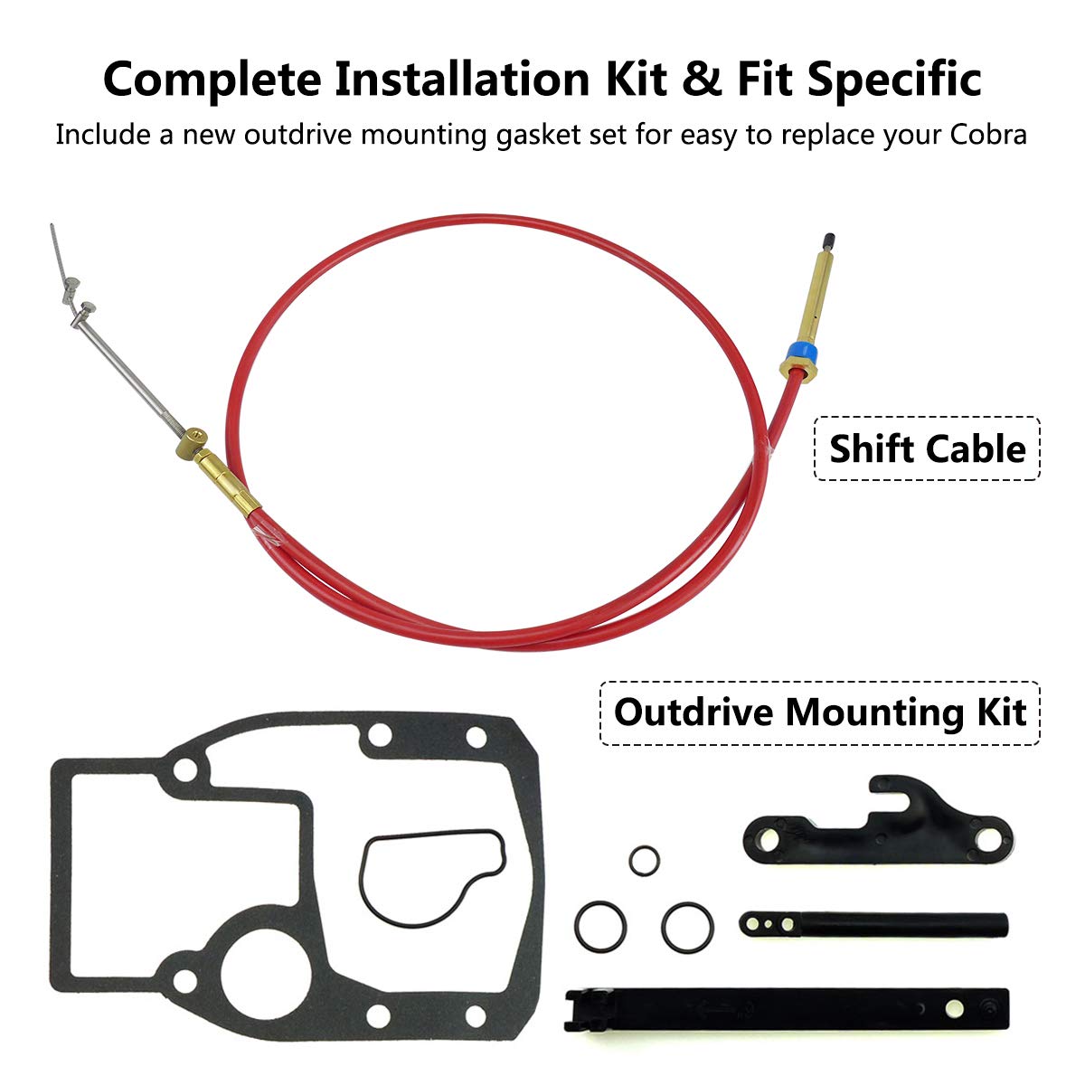 Qnbes Shift Cable Assembly Kit Fit for OMC Cobra 1986-1993 987661