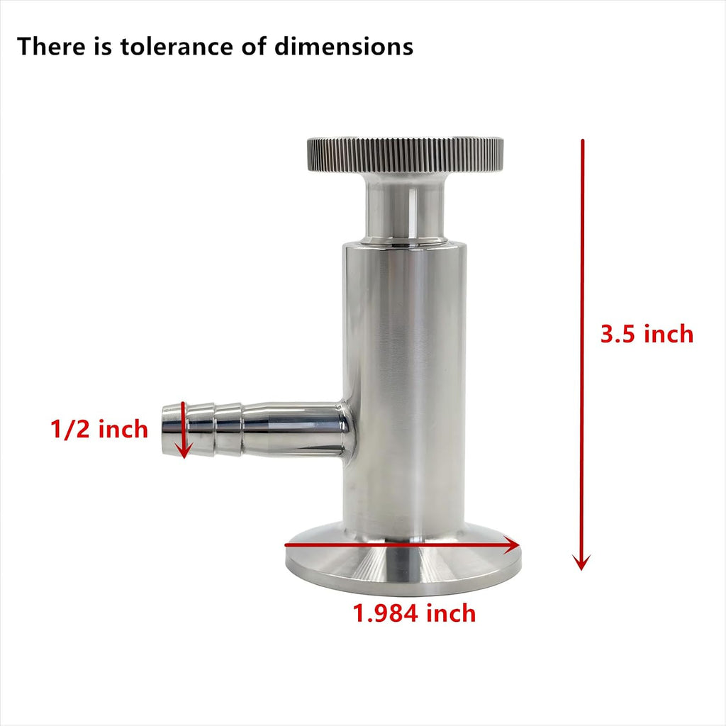 Sanitary 1.5" Tri Clamp Sample Valve, 1/2 inch Barb O.D