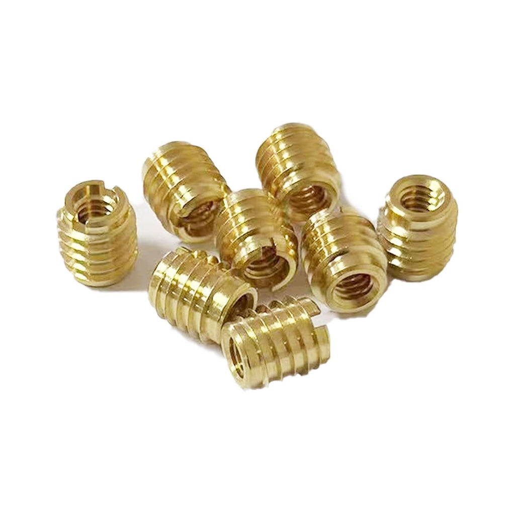 M3-0.5 Threaded Insert for Hard-Wood, Brass Knife Thread Inserts, M3-0.5 Internal Threads, 0.375" Length, Pack of 10