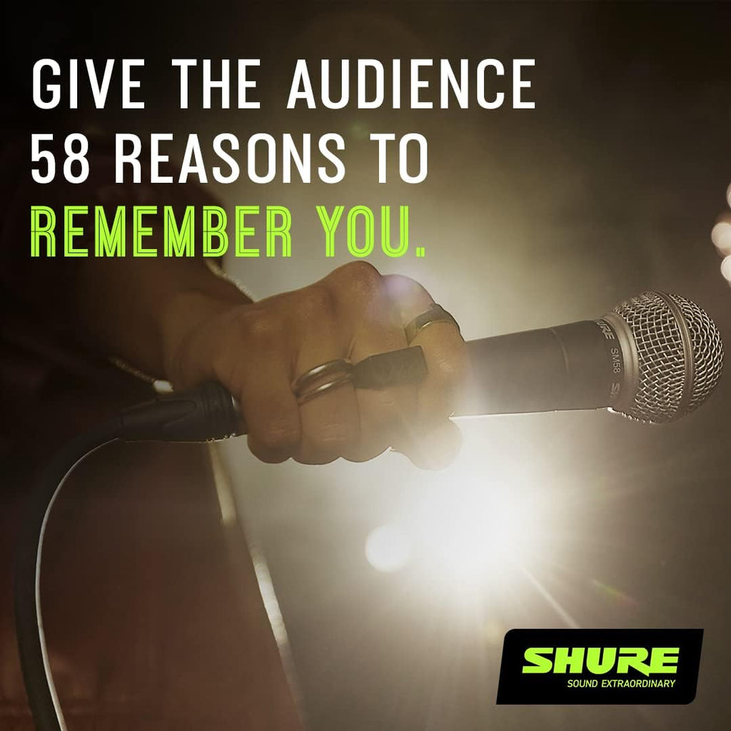 SM58 Pro XLR Dynamic Vocal Microphone | Cardioid dynamic vocal mic for studio and live performance, podcasting and
