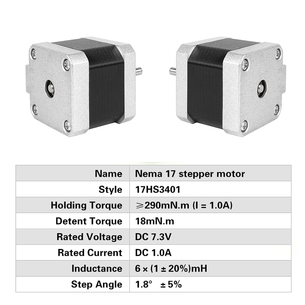 (Pack of 4pcs) NEMA17 Stepper Motor High Torque Bipolar DC Step Motor Kit by MOTOU