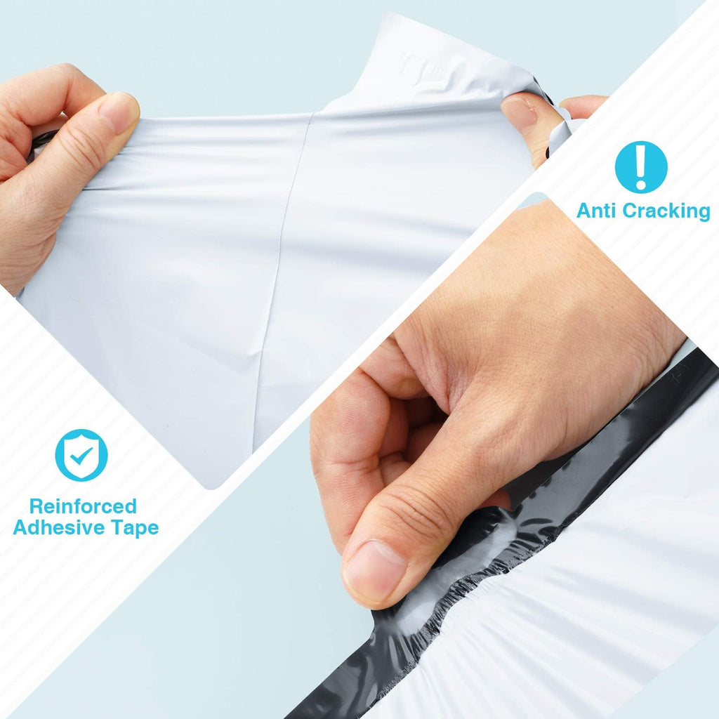 Poly Mailers 9x12" 100 Pack,Durble Shipping Bags For Clothing,White | Strong Adhesive Packaging Mailers Poly