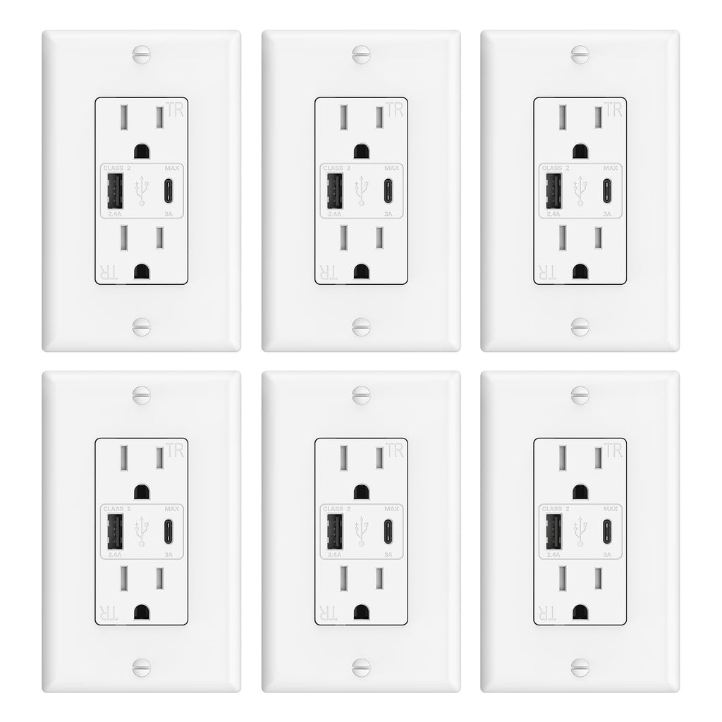 ThunderWay USB Outlet, 4.2A 15 Amp Wall Outlet with USB Ports