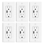 ThunderWay USB Outlet, 4.2A 15 Amp Wall Outlet with USB Ports