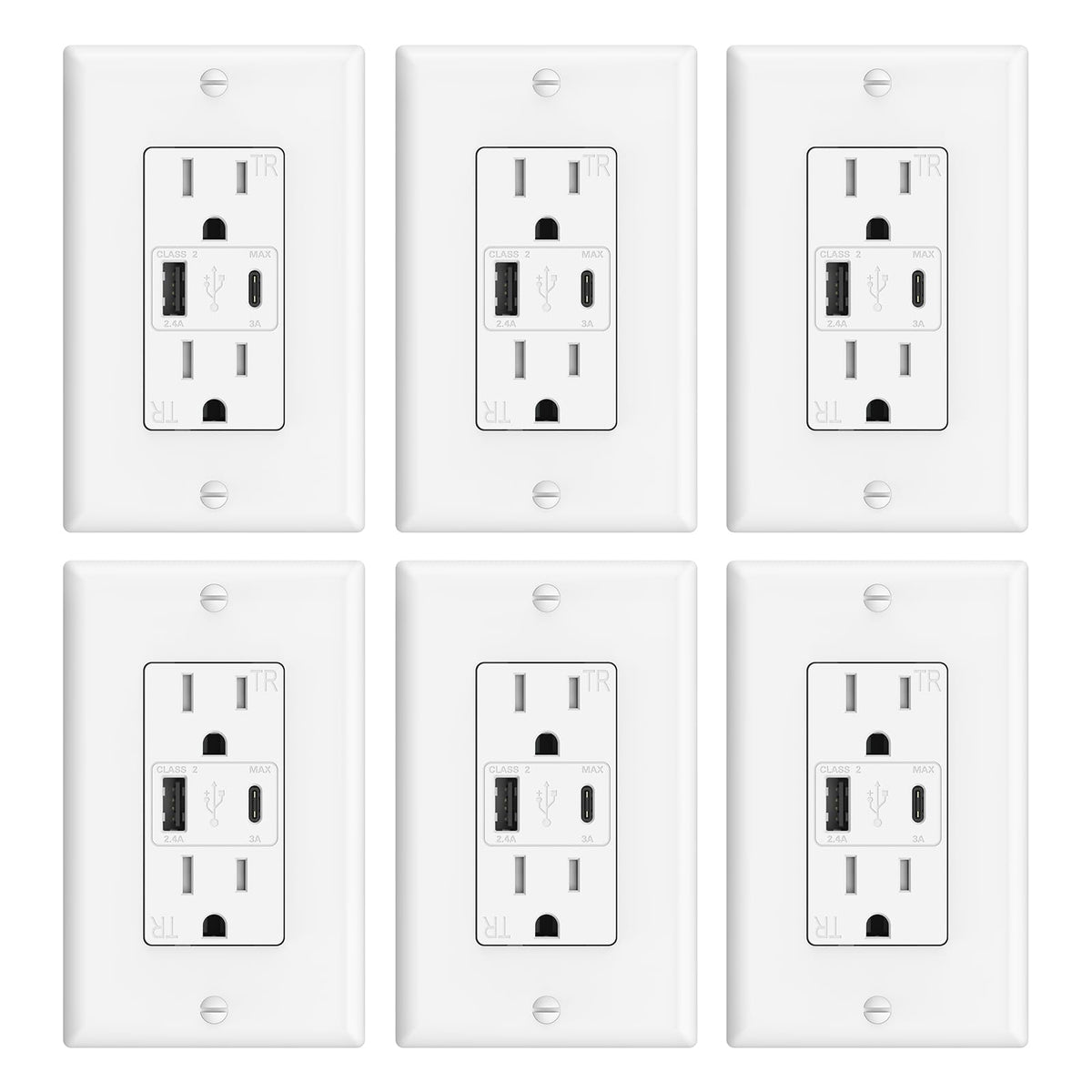 ThunderWay USB Outlet, 4.2A 15 Amp Wall Outlet with USB Ports