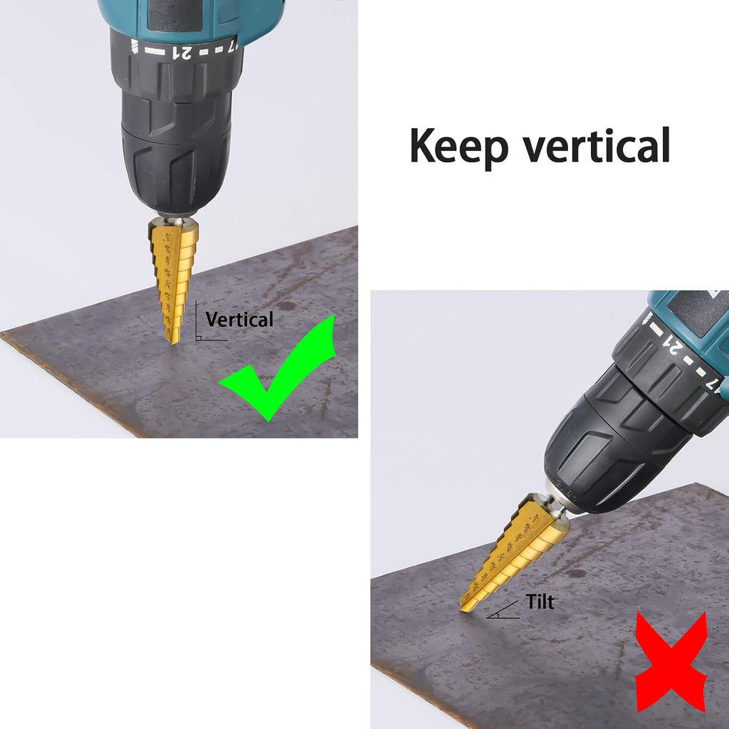 3PCS HSS Step Drill Bit Set for Metal Titanium Unibit