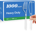 1000 Count Plastic Silverware Heavy Duty -500 Forks, 500 Knives