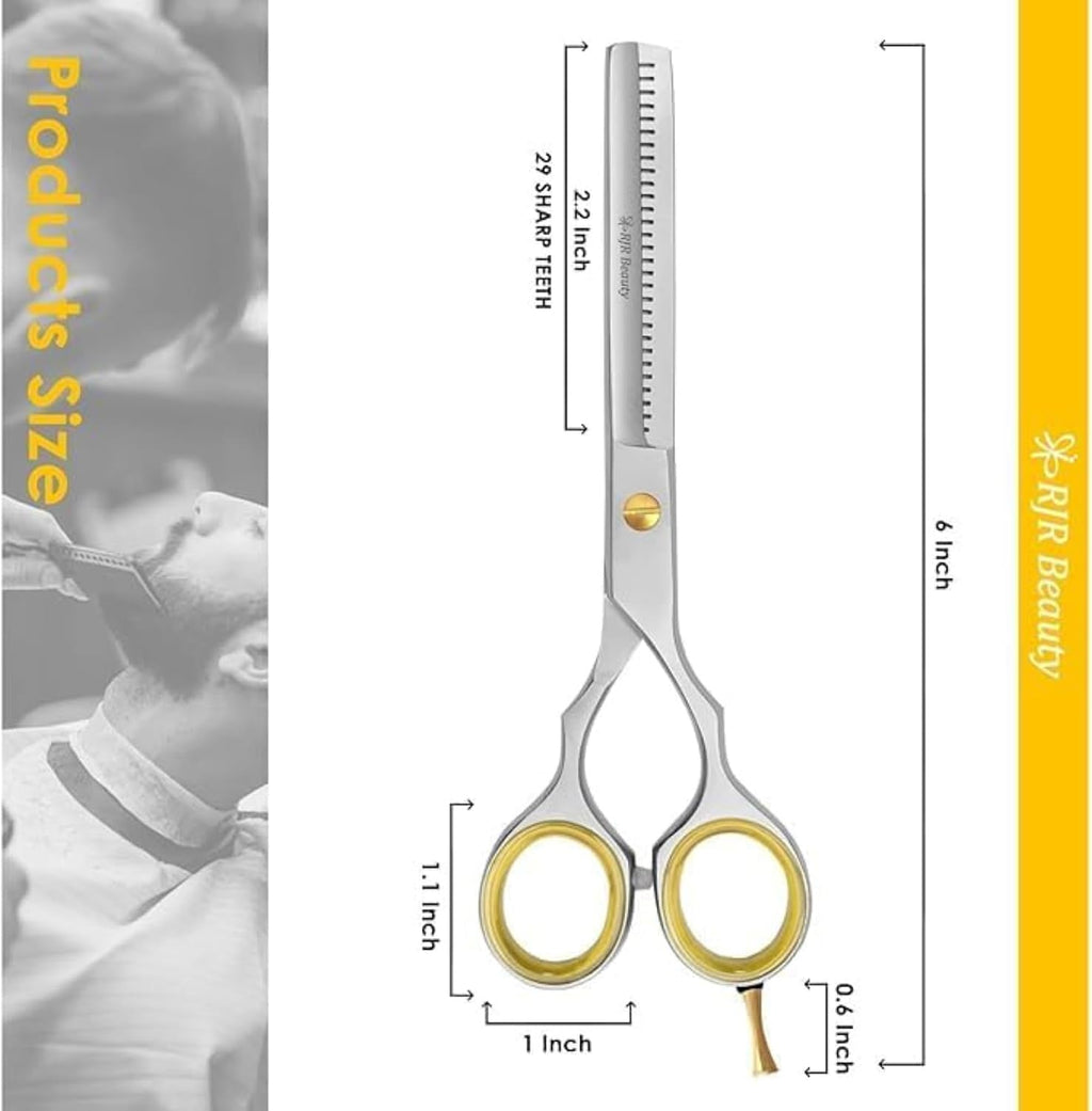 RJR Hair Thinning Scissors Set – Professional Thinning Shears with Comb & Safety Pouch, Japanese Stainless Steel