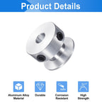 uxcell 2Pcs Single Groove Pulley, 6mm Fixed Bore 20mm Outer Diameter Aluminum Alloy Mechanical Belt Pulley with Hex Wrench for 6mm PU Round Belt