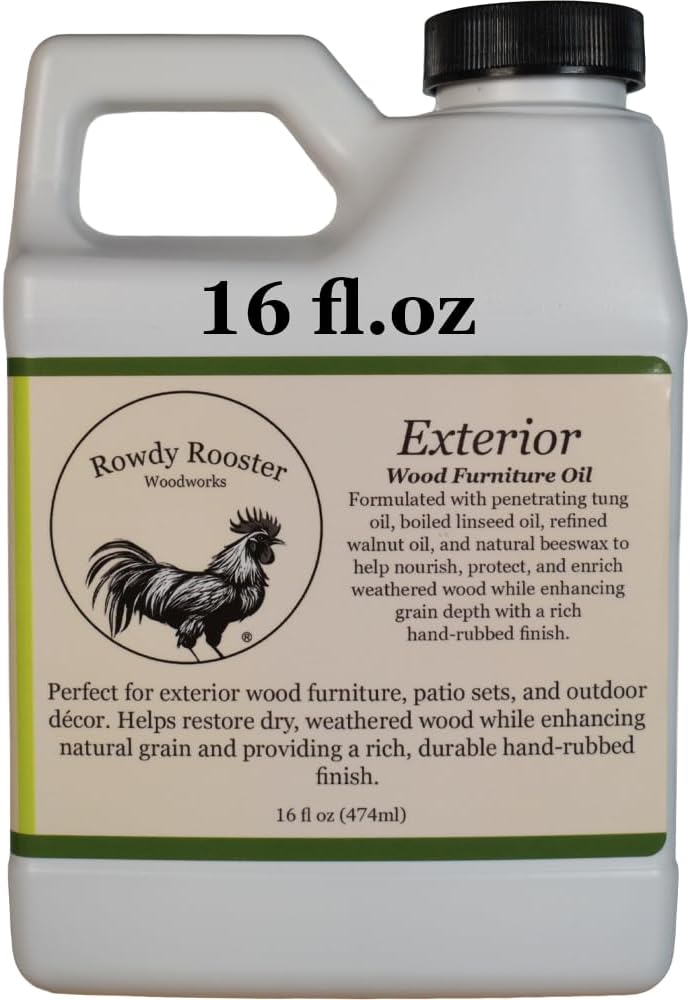 Exterior Wood Finishing Oil- Tung Oil, Linseed Oil and Beeswax, 16 fl.oz
