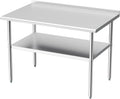 Stainless Steel Table for Prep & Work, 30x48 in, Metal Commercial Heavy Duty Table with Backsplash and Adjustable