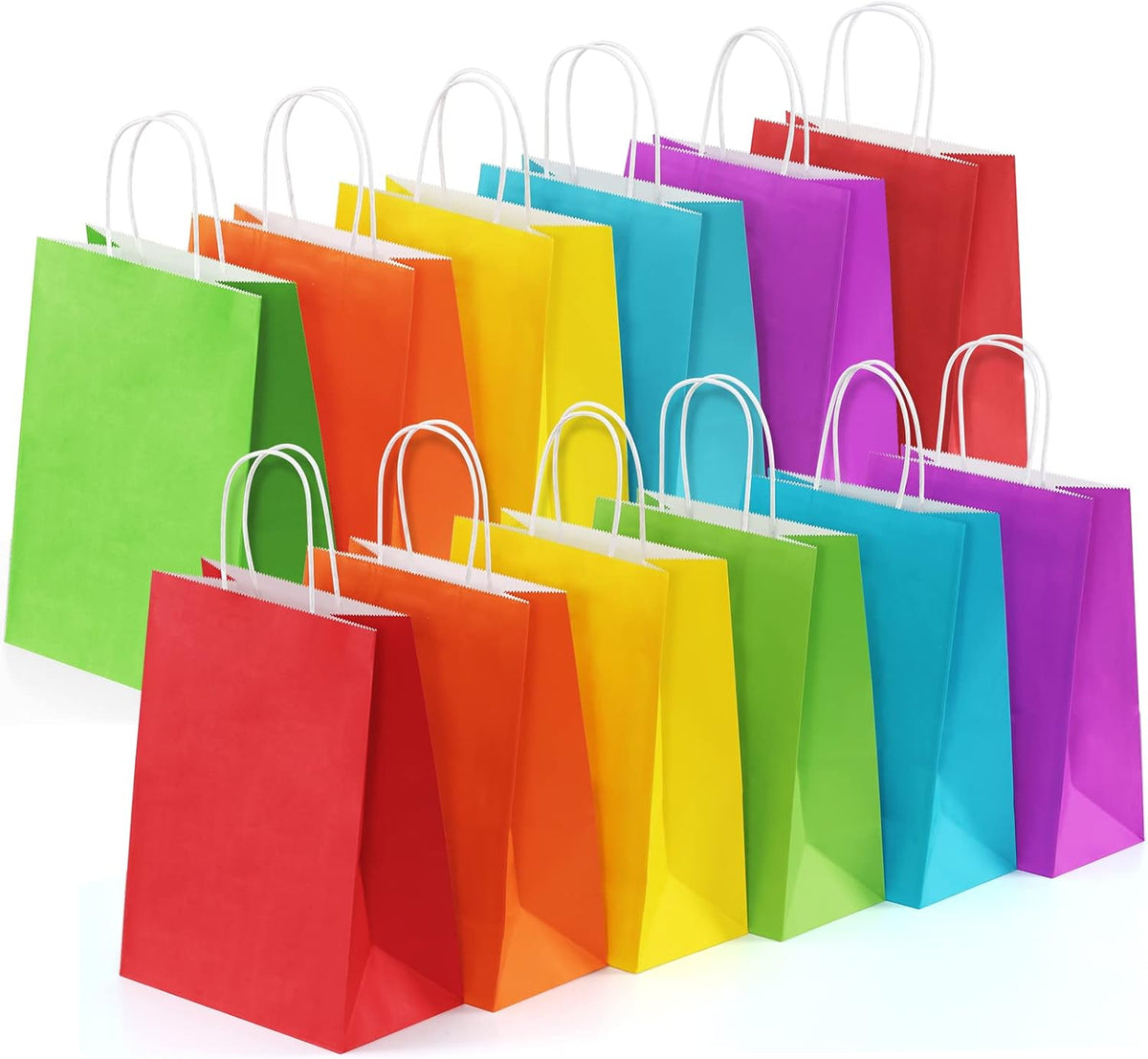 Gift Bags with Handles 8x4.25x10.5 Inch Assorted Colors 24 Pack