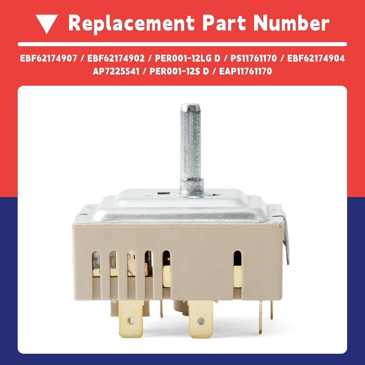 EBF62174907 Infinite Control Switch Compatible with LG Range Surface Element Rotary Switches Replace EBF62174902 EBF62174904 PER001-12LG D PER001-12S D