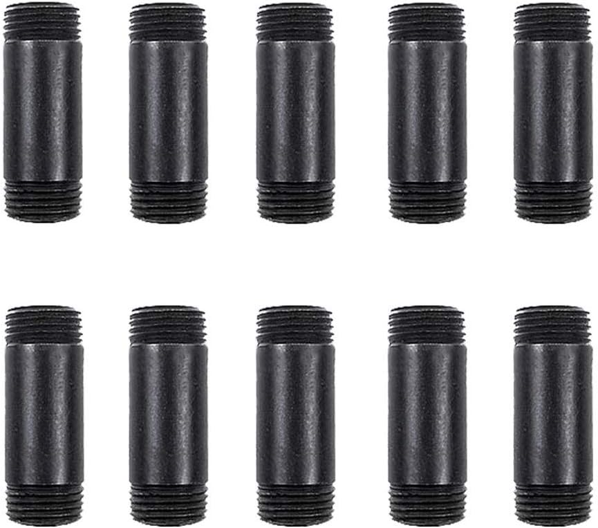 10 Pack 3/4 x 2 Inches Black Malleable Steel Pipe Nipples