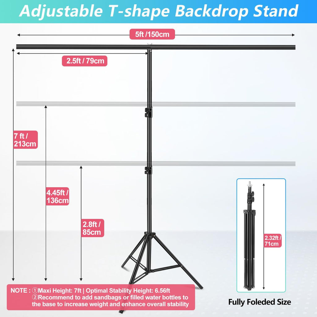 Green Screen Backdrop Kit with Stand, 5X6.5ft Portable Green Screen Backdrop with Stand kit, GreenScreen Background