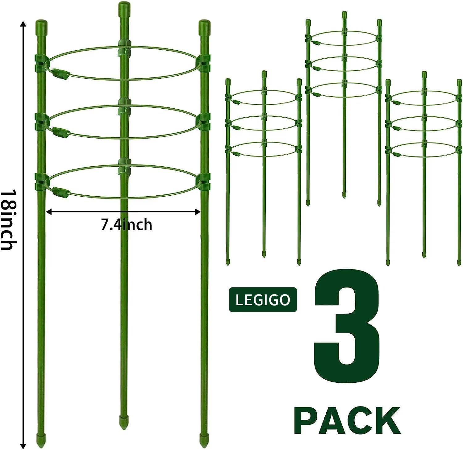 3 Packs Plant Support Cages Tomato Cage for Garden- 18 Inch Adjustable Garden Cucumber Trellis Plant Stakes, Trellis