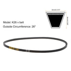 uxcell 2pcs K26 Rubber V Belt, K Section V-Belt 26" Outside Circumference x 0.315" Width x 0.236" Thick, Industrial Power Transmission Belt