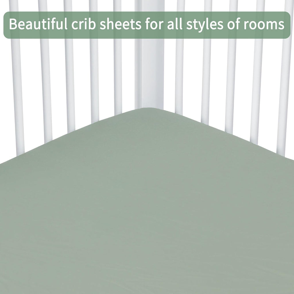 Baby Crib Sheets for Boys Girls, 2 Pack Fitted Crib Sheet for Standard Crib and Toddler Mattress, Soft Microfiber