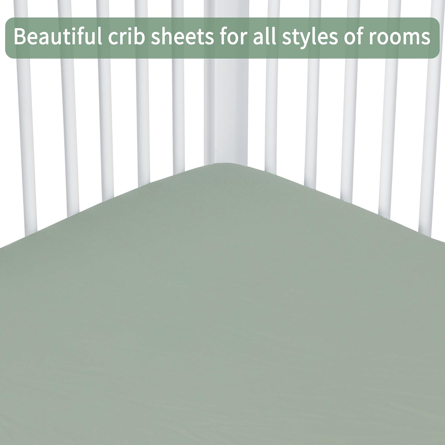 Baby Crib Sheets for Boys Girls, 2 Pack Fitted Crib Sheet for Standard Crib and Toddler Mattress, Soft Microfiber