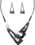 Irregular Enamel Triangle Shape shell Collar Bib Bohemian Boho Statement Necklace Earrings Fashion Costume Jewelry