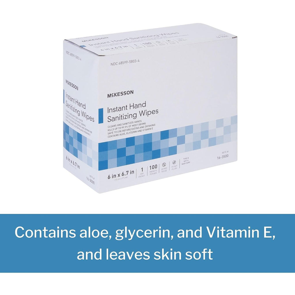 Hand Sanitizing Wipes Alcohol Wipes w/Aloe and Vitamin E, 100 ct