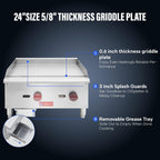 24"W Commercial Gas Griddle Countertop