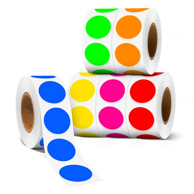 3/4 Inch Color Coding Label Stickers,3000PCS Circle Inventory Sticky Dots Sticker(6 Colors)