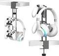 Headphone Stand with Controller Holder, Aluminum Under Desk Clamp Headset and Controller Stand - 2 in 1 Headphone