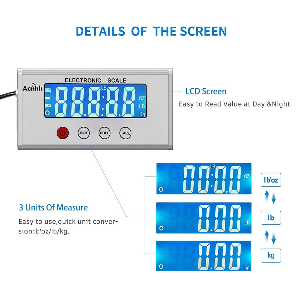 Digital Shipping Scale, 440lb Heavy Duty Stainless Steel Postal Scale for Packages, Mailing,Ideal for Home, Office