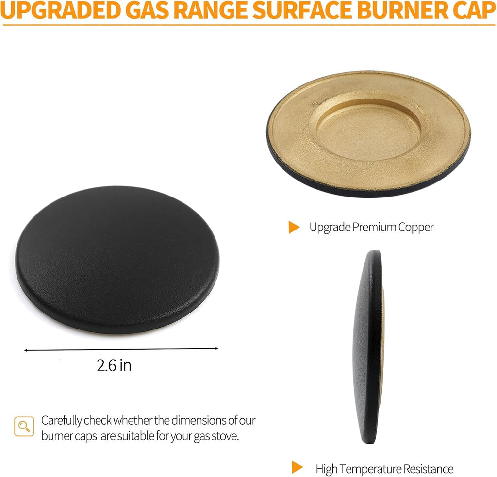 Atgestore DG62-00070A Medium Burner Cap Replacement for Samsung Gas Stove Parts 2.6” NX60A6311SS/AA NX58R5601SS/AA Samsung Range Surface Burner Medium Cap Head Burner Flame Cover Cooker Hat