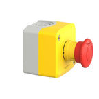 Schneider Electric Yellow Station - 1 red Mushroom Head pushbutton Ø40 Turn to Release 1NO+1NC