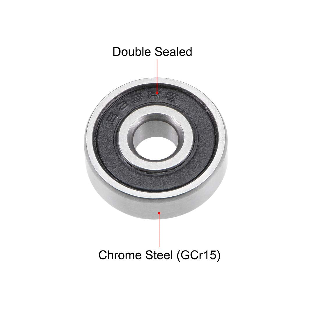 uxcell 625-2RS Deep Groove Ball Bearing 5x16x5mm Double Sealed ABEC-3 Bearings 10-Pack