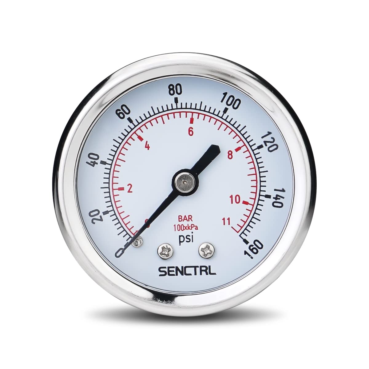 SENCTRL 0-160 Psi Pressure Gauge, 1/4" NPT Back Mount