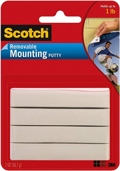 Mounting Putty 3MVK, Removable, 2 oz, White, 3-Pack