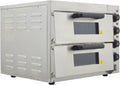 220V Commercial Pizza Oven Double-decker Electric Countertop 16” Pizza Baking Machine 3KW Stainless Steel Portable