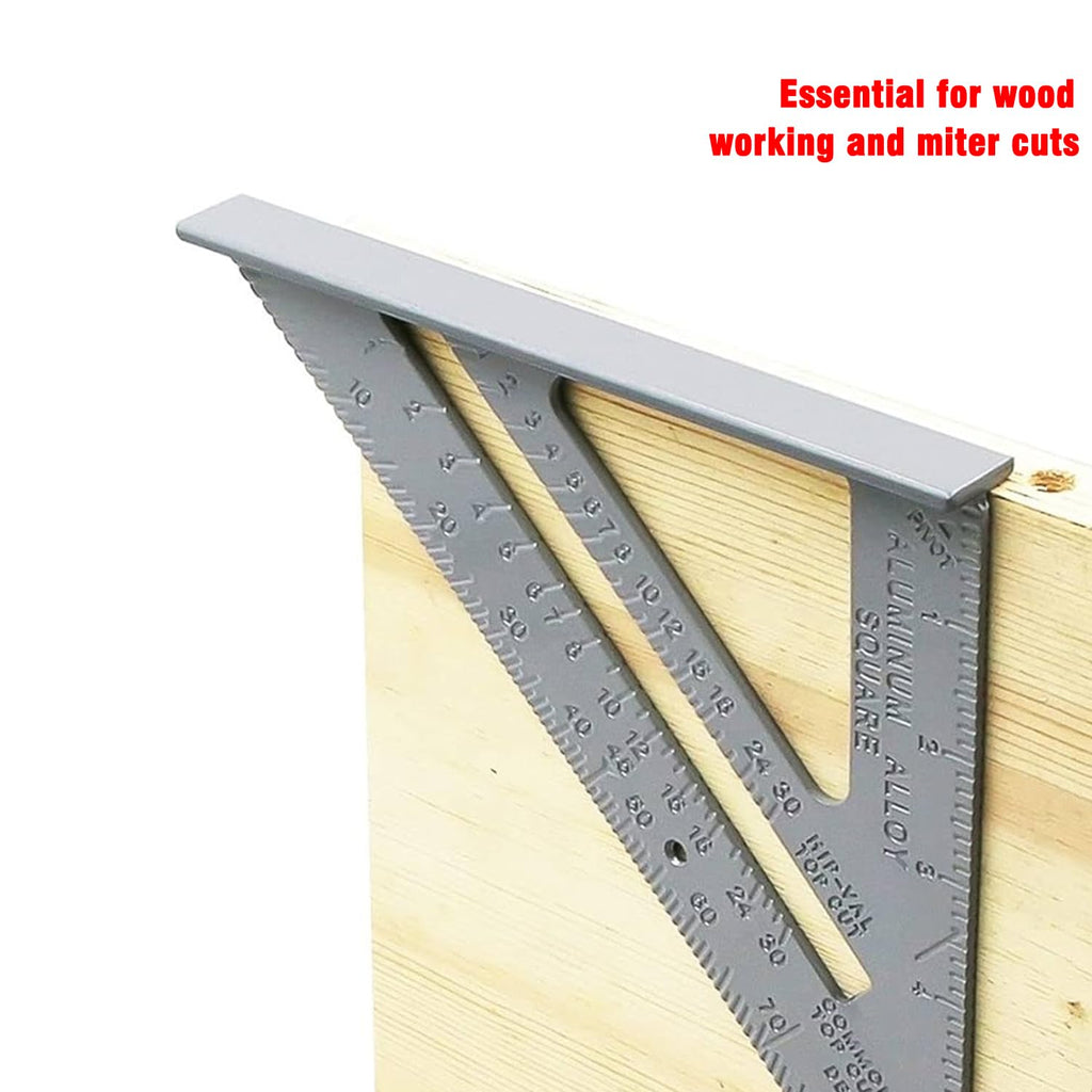 Aluminum Rafter Square Set – 7 Inch & 12 Inch Precision Carpenter Square with Double-Sided -Engraved Scales, Multi-Function Woodworking Tool for Roofing, Framing, Angle Marking & Layout