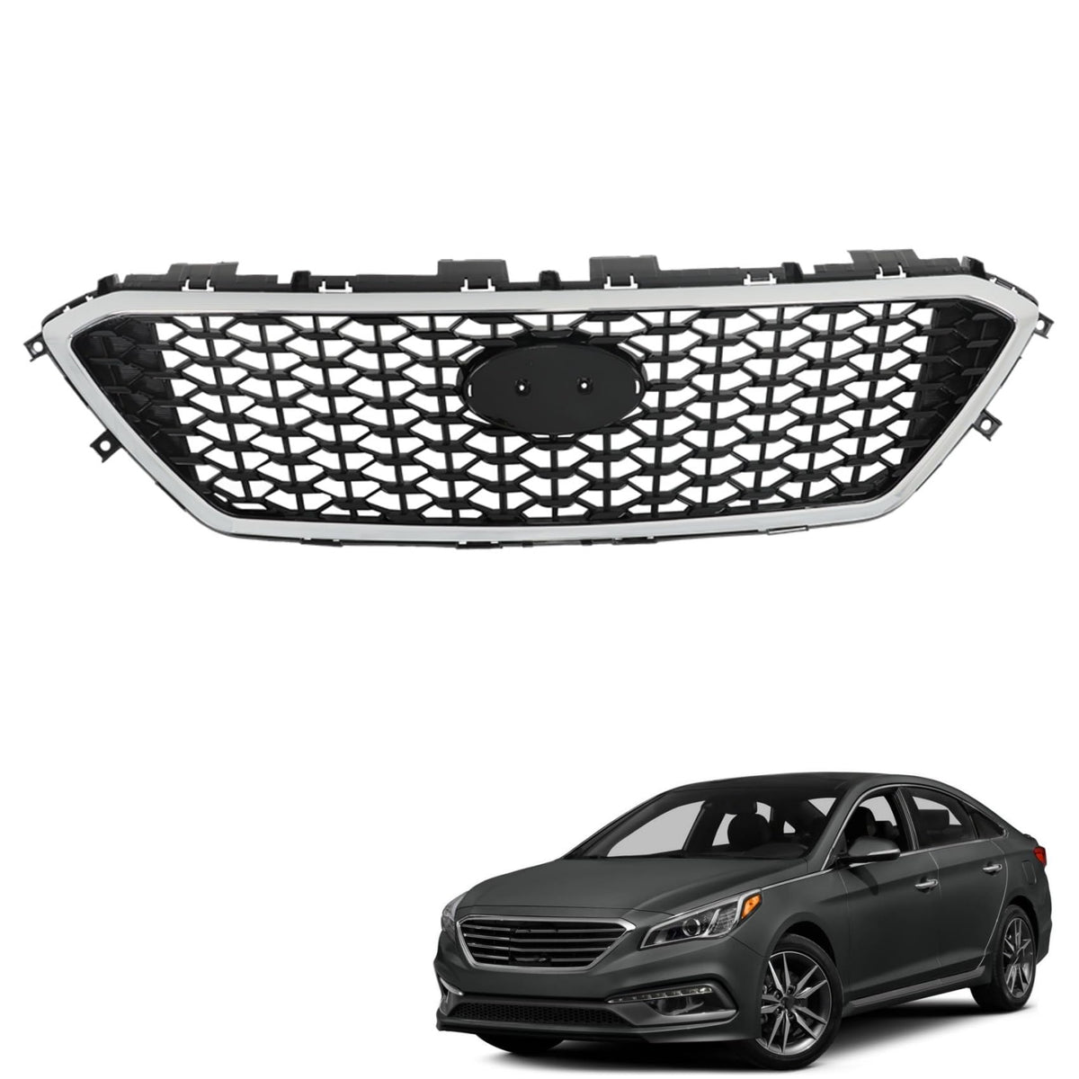 labwork Front Upper Bumper Grille Replacement for Sonata 2015-2017