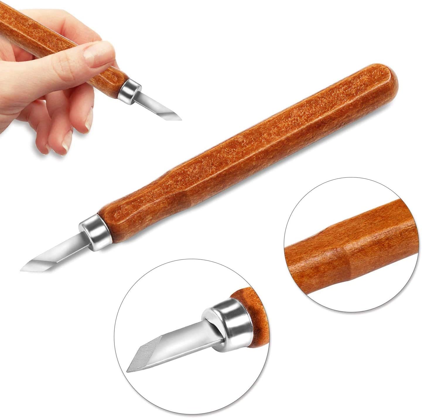 Wood Carving Knife Set, 20 PCS Wood Carving Kit | Carbon Steel, Wood Hand Tool for DIY Sculpture Carpenter Experts