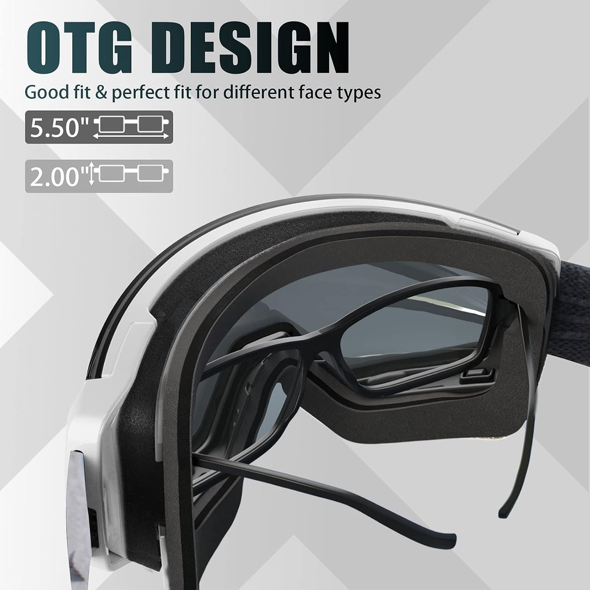 Ski Goggles Men Women,OTG Snow Goggles with Magnetic Interchangeable Anti-Fog HD Lens UV Protection M6