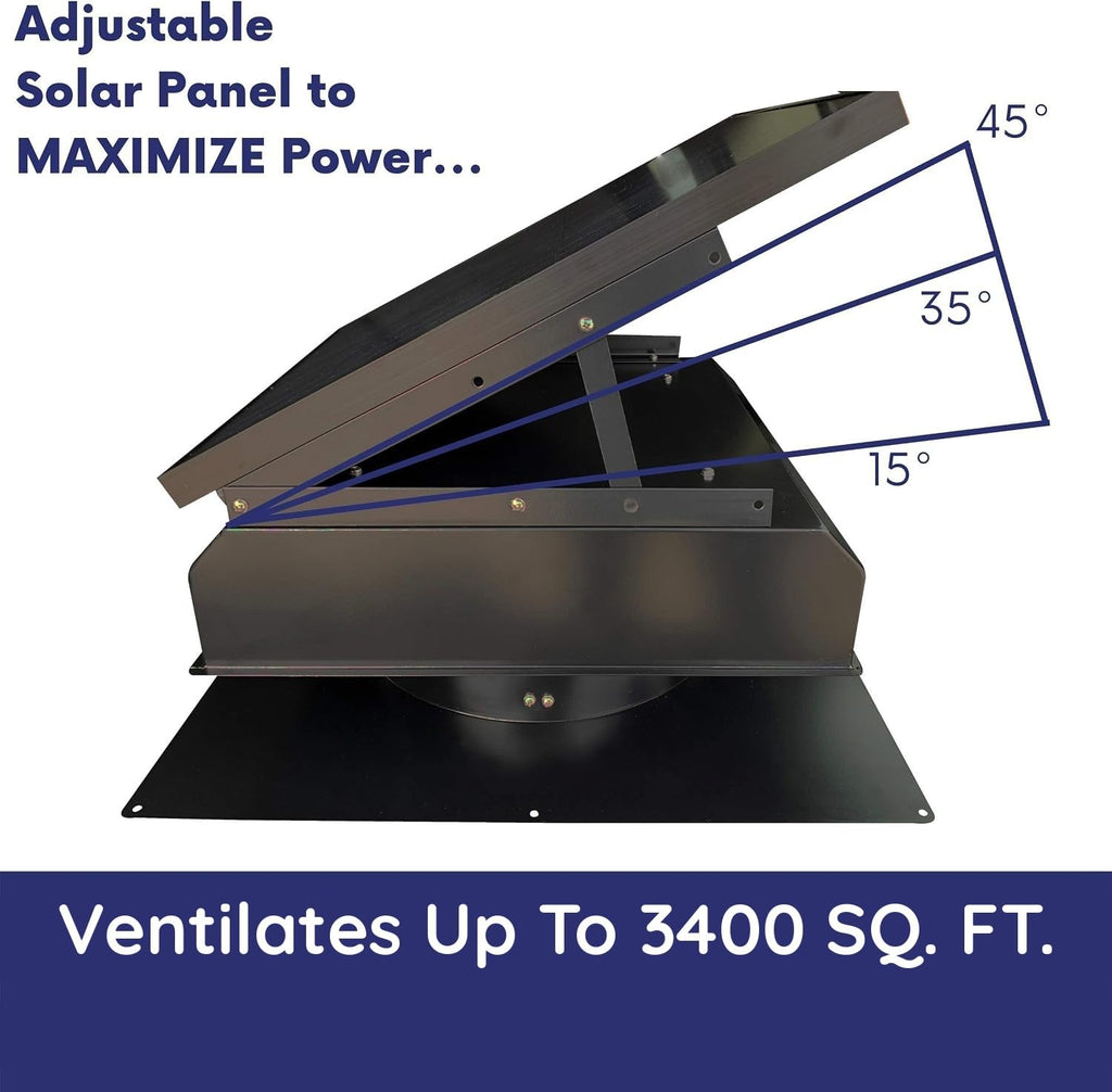 Builder Series 40 Watt Solar Attic Fan - Includes 110V Adapter for auto-Run Night time Operation