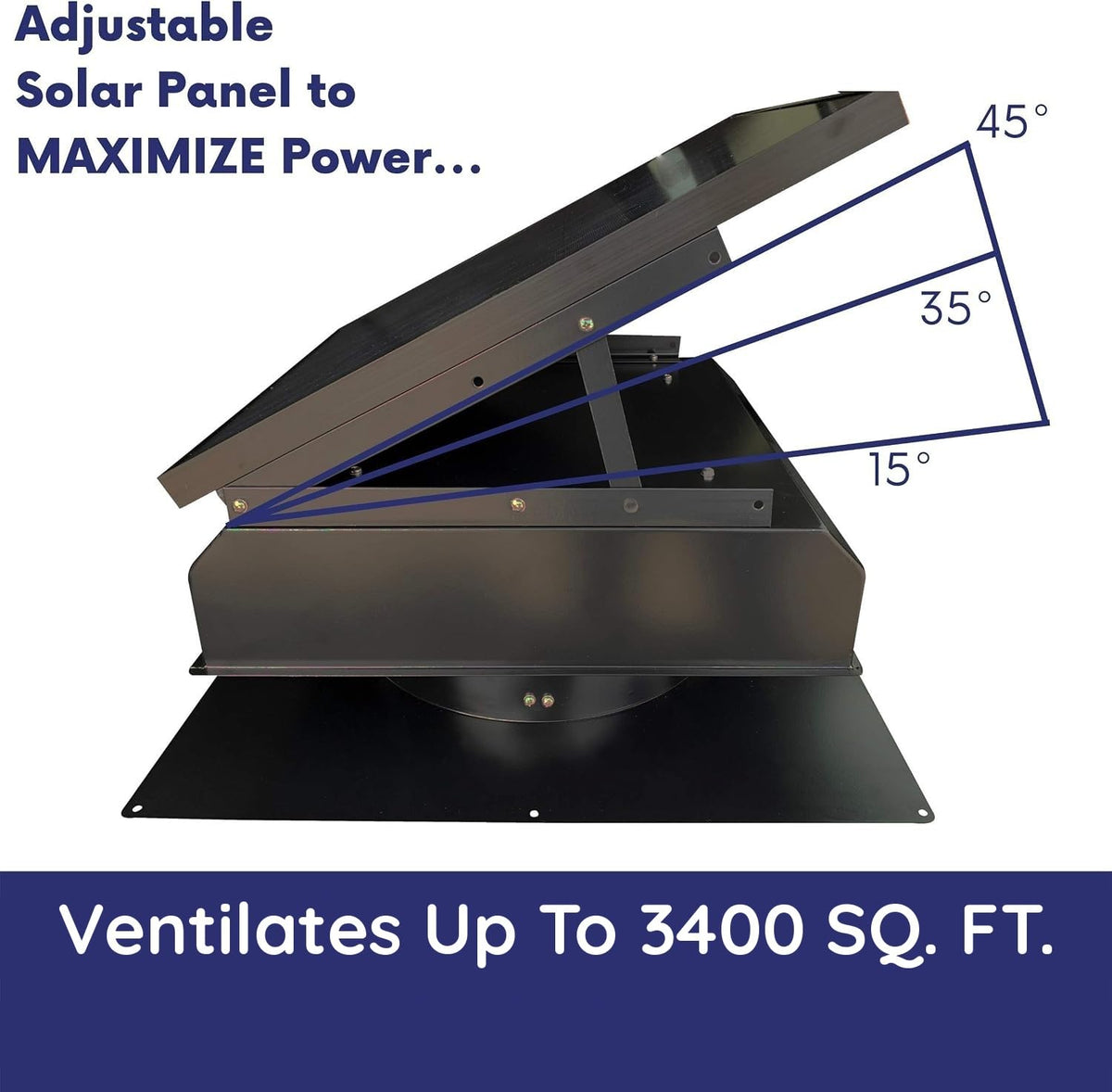 Builder Series 40 Watt Solar Attic Fan - Includes 110V Adapter for auto-Run Night time Operation