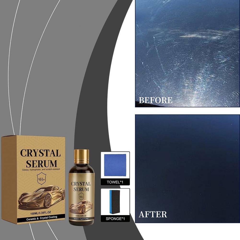 100ml PTZ Crystal Serum, 3PCS Graphene Ceramic Coating for Cars, 9H Nano Car Coating Spray for Professional Auto